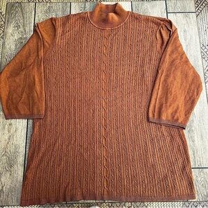 VINTAGE Evan Picone camel brown tan mock neck sweater sz 3X